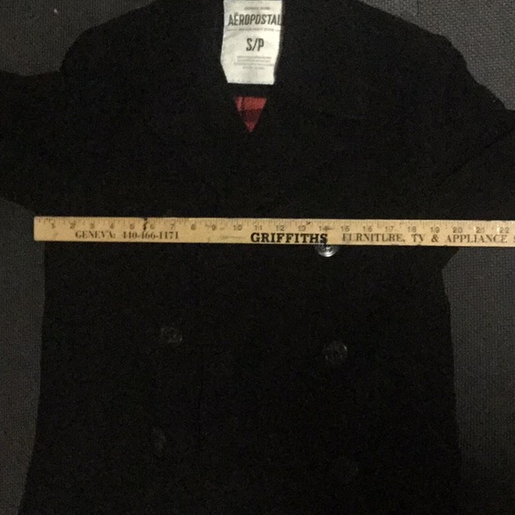 Men’s Aeropostale Small Black Pea Coat - Picture 5 of 5